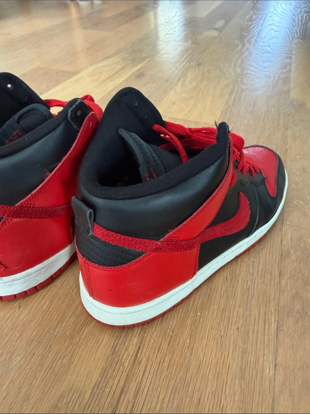 Nike Dunk High Black Red “Bred” Sneakers Men’s - Picture 6 of 7